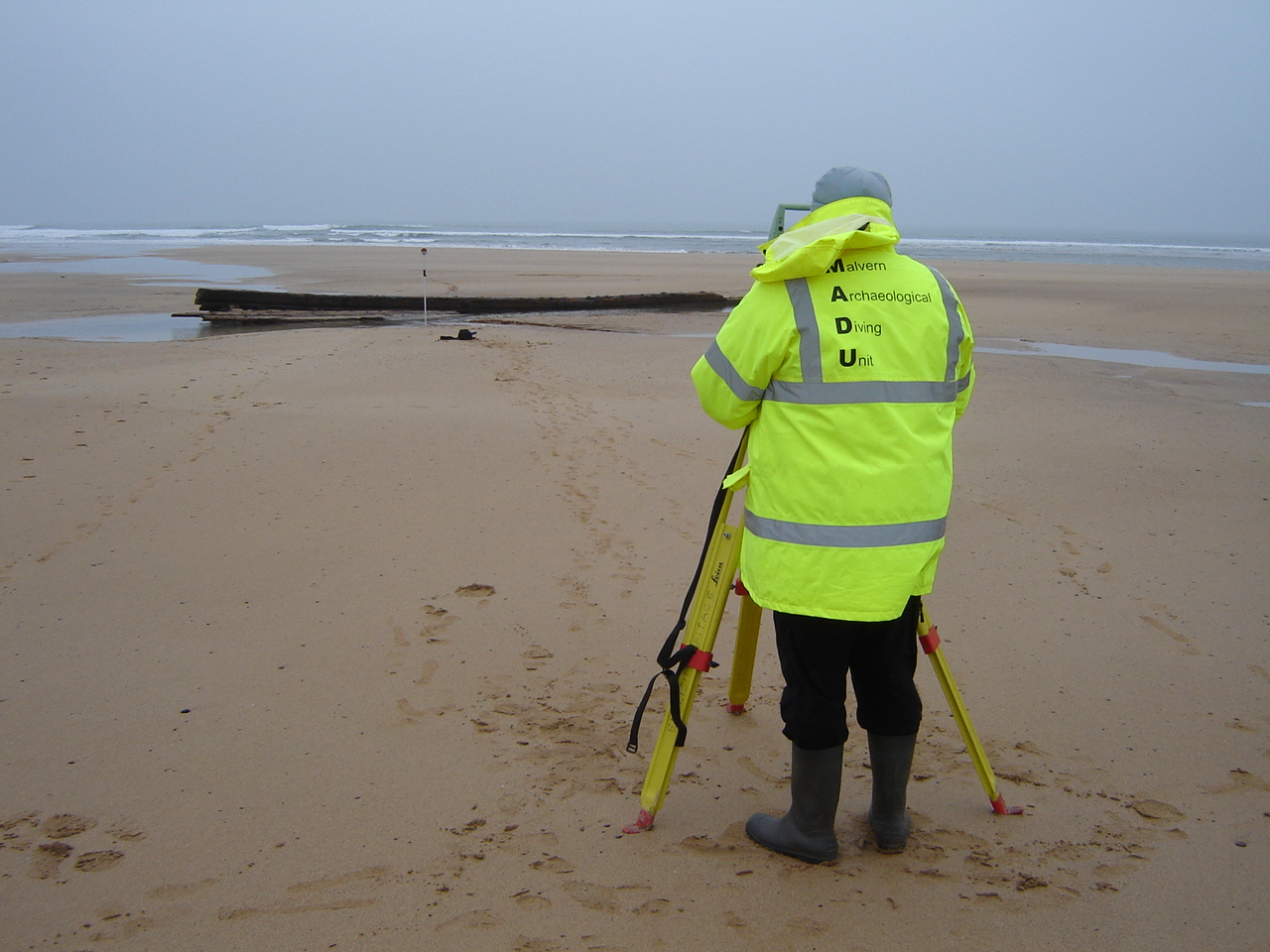 Surveying the wreck using a Total Station